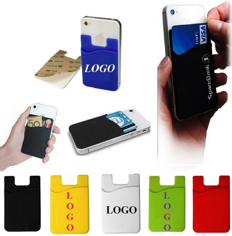 Silicone Cellphone Credit Card Iwallet Holder with Sticker